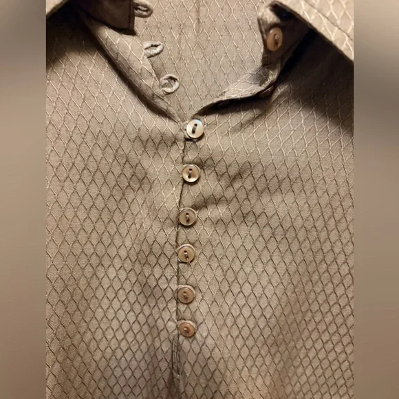 CREAM Oversized Viscose Balloon Sleeved Brown Blouse - Picture 4 of 7